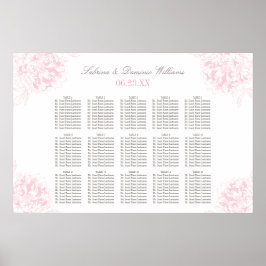 Elegant roze grauwe pony Wedding Seating Seating Poster