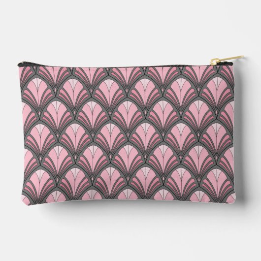 Elegant Roze Grijs Art Deco  Patroon Etui (Achterkant)
