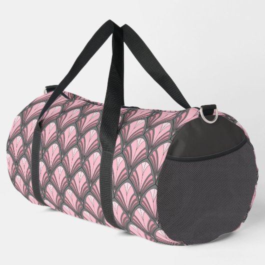 Elegant Roze Grijs Art Deco  Patroon Plunjezak (Rechterhoek)