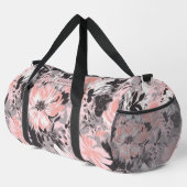 Elegant Roze Grijs Bloemen Patroon Gepersonaliseer Plunjezak (Rechterhoek)