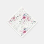 Elegant Roze Grijs Bloemen Wit Duif Bruiloft Servet (Hoek)