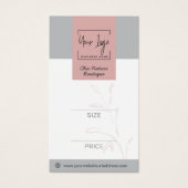 Elegant Roze & Grijs Botanisch Sociaal QR Prijs La Visitekaartje (Voorkant)