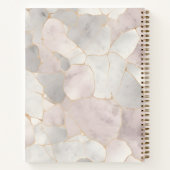 Elegant Roze & Grijs Marmeren Luxe Notaris Openbaa Notitieboek (Achterkant)