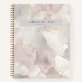 Elegant Roze & Grijs Marmeren Luxe Notaris Openbaa Notitieboek (Voorkant)