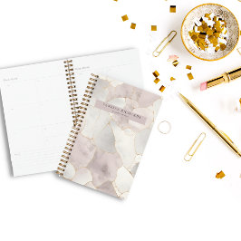 Elegant Roze & Grijs Marmeren Luxe Notaris Openbaa Planner
