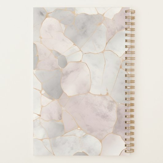 Elegant Roze & Grijs Marmeren Luxe Notaris Openbaa Planner (Achterkant)