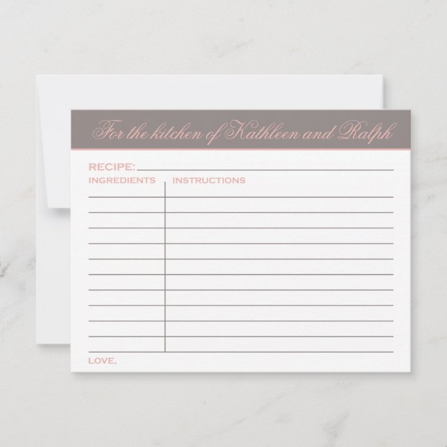 Elegant roze grijs Vrijgezellenfeest Recipe (Voorkant)