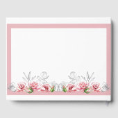Elegant roze grijze Floral bruiloft Gastenboek (Achterkant)