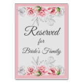 Elegant roze grijze Floral bruiloft Kaart (Achterkant)