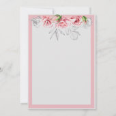 Elegant roze grijze Floral bruiloft Kaart (Achterkant)