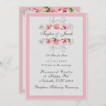 Elegant roze grijze Floral bruiloft