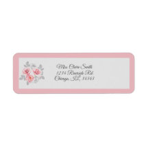 Elegant roze grijze Floral Script Weduwadres
