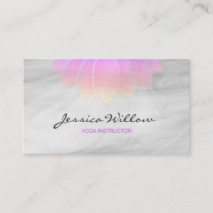 Elegant roze grijze Lotus Yoga Instructor Visitekaartje