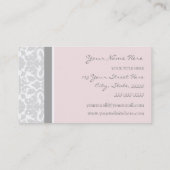 Elegant roze grijze Visitekaartjes (Achterkant)