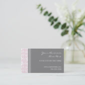 Elegant roze grijze Visitekaartjes (Staand voorkant)