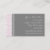 Elegant roze grijze Visitekaartjes (Achterkant)