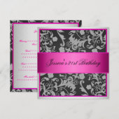 Elegant roze grijze zilver Rozen Kaart (Voorkant / Achterkant)