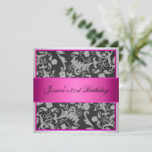 Elegant roze grijze zilver Rozen Kaart (Staand voorkant)