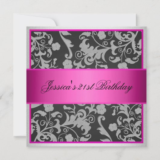 Elegant roze grijze zilver Rozen Kaart (Voorkant)