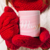 Elegant roze groen acryllegering Aangepast script Koffiemok