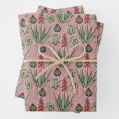 Elegant Roze & Groen Bloemmotief Bloemen Inpakpapier Vel (In situ)