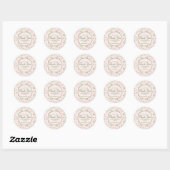 Elegant roze groen bloemmotief Dank u Ronde Sticker (Vel)