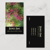 Elegant roze, groen, crème, zwart Visitekaartje (Voorkant / Achterkant)