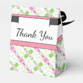 Elegant roze groen en wit bedankdoosjes (Achterkant)