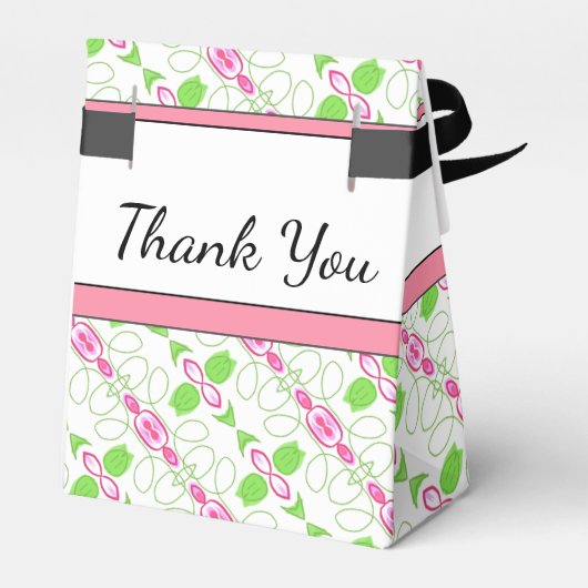 Elegant roze groen en wit bedankdoosjes (Achterkant)