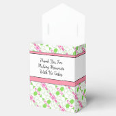 Elegant roze groen en wit bedankdoosjes (Geopend)