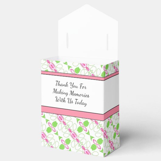 Elegant roze groen en wit bedankdoosjes (Geopend)