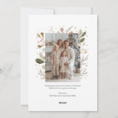 Elegant Roze Groen Kerst Familie Foto Feestdagenkaart (Achterkant)