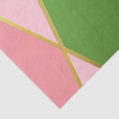 Elegant Roze & Groene Argyle Gift Tissuepapier (Detail)