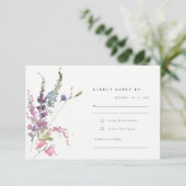 Elegant roze groene botanische flessen rond bruilo RSVP kaartje (Staand voorkant)