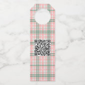 Elegant roze groene Feestdagen - Merry Kerstry Flessenhanger (Achterkant)