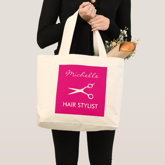 Elegant roze haarstaartcanvas tas voor haarstylist (Voorkant (product))
