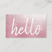 Elegant roze Hallo Event Planner Visitekaartje (Voorkant)