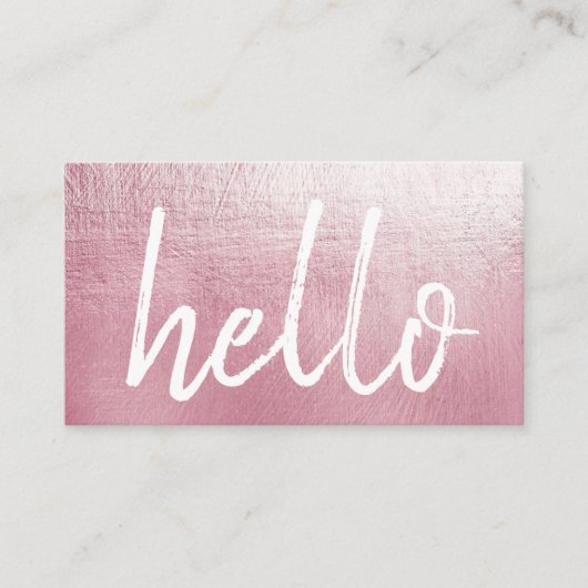 Elegant roze Hallo Event Planner Visitekaartje (Voorkant)