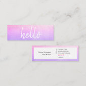 Elegant roze Hallo Planner Mini Visitekaartje (Voorkant / Achterkant)