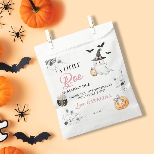Elegant Roze Halloween Ghost Pumpkin Baby shower Bedankzakje