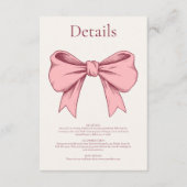 Elegant Roze Hand Getrokken Boog Bruiloft Informatiekaartje (Voorkant)