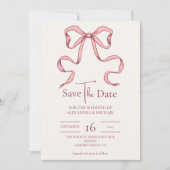 Elegant Roze Hand Getrokken Boog Bruiloft Save The Date (Voorkant)