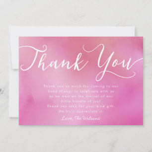 Elegant Roze hand Lettert Baby shower van het Manu Bedankkaart