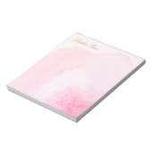 Elegant roze handbediende Waterverf ventilatorblok Notitieblok (Linkerzijde)