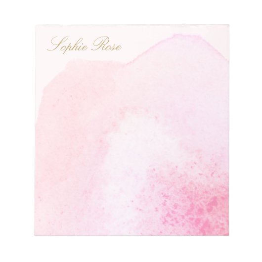 Elegant roze handbediende Waterverf ventilatorblok Notitieblok (Voorkant)