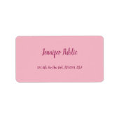 Elegant roze handschrift script tekst modern etiket (Voorkant)