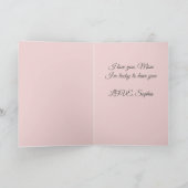 Elegant roze Happy Moederdag Kaart (Binnen)