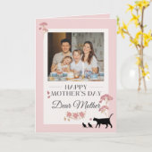 Elegant roze Happy Moederdag Kaart (Gele Bloem)