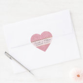 Elegant Roze Hart Custom Bruiloft Sticker (Envelop)