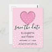 Elegant roze hart en spikkels ontwerp briefkaart (Voorkant / Achterkant)